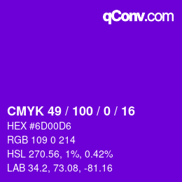 Color code: CMYK 49 / 100 / 0 / 16 | qconv.com