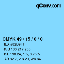 Color code: CMYK 49 / 15 / 0 / 0 | qconv.com