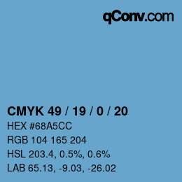 Color code: CMYK 49 / 19 / 0 / 20 | qconv.com
