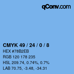 Color code: CMYK 49 / 24 / 0 / 8 | qconv.com
