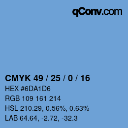 Código de color: CMYK 49 / 25 / 0 / 16 | qconv.com