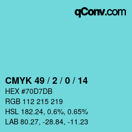 Código de color: CMYK 49 / 2 / 0 / 14 | qconv.com