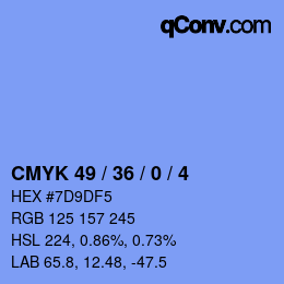 颜色代码: CMYK 49 / 36 / 0 / 4 | qconv.com