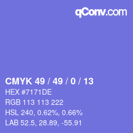 Color code: CMYK 49 / 49 / 0 / 13 | qconv.com