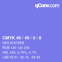 カラーコード: CMYK 49 / 49 / 0 / 8 | qconv.com