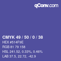 Color code: CMYK 49 / 50 / 0 / 38 | qconv.com