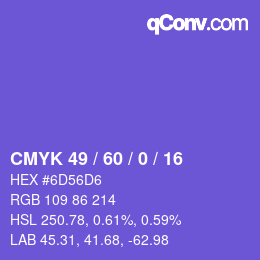 Color code: CMYK 49 / 60 / 0 / 16 | qconv.com