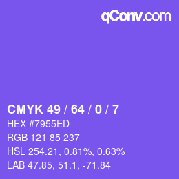 Color code: CMYK 49 / 64 / 0 / 7 | qconv.com