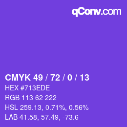Color code: CMYK 49 / 72 / 0 / 13 | qconv.com