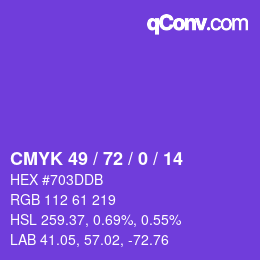 Color code: CMYK 49 / 72 / 0 / 14 | qconv.com
