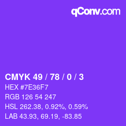 Farbcode: CMYK 49 / 78 / 0 / 3 | qconv.com