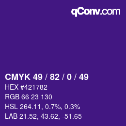 Color code: CMYK 49 / 82 / 0 / 49 | qconv.com