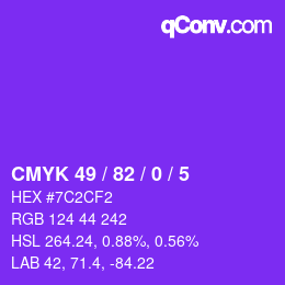 Código de color: CMYK 49 / 82 / 0 / 5 | qconv.com
