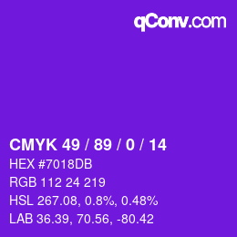 Color code: CMYK 49 / 89 / 0 / 14 | qconv.com