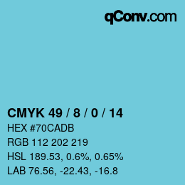 Color code: CMYK 49 / 8 / 0 / 14 | qconv.com