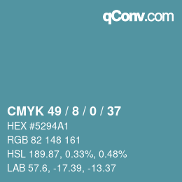 Color code: CMYK 49 / 8 / 0 / 37 | qconv.com