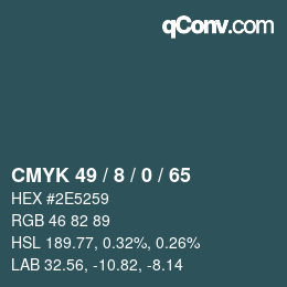 カラーコード: CMYK 49 / 8 / 0 / 65 | qconv.com
