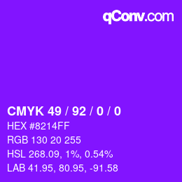 Color code: CMYK 49 / 92 / 0 / 0 | qconv.com