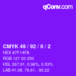 カラーコード: CMYK 49 / 92 / 0 / 2 | qconv.com