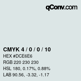 颜色代码: CMYK 4 / 0 / 0 / 10 | qconv.com