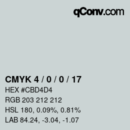 Color code: CMYK 4 / 0 / 0 / 17 | qconv.com