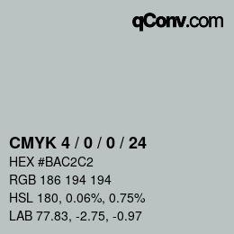カラーコード: CMYK 4 / 0 / 0 / 24 | qconv.com