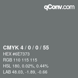 Código de color: CMYK 4 / 0 / 0 / 55 | qconv.com