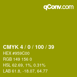 Color code: CMYK 4 / 0 / 100 / 39 | qconv.com