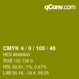 Color code: CMYK 4 / 0 / 100 / 46 | qconv.com