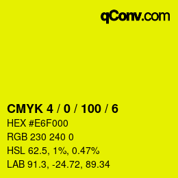 Color code: CMYK 4 / 0 / 100 / 6 | qconv.com