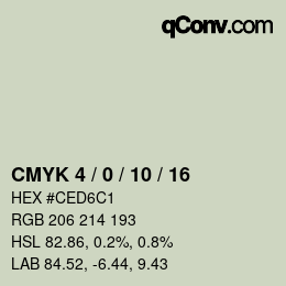 カラーコード: CMYK 4 / 0 / 10 / 16 | qconv.com
