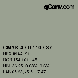 カラーコード: CMYK 4 / 0 / 10 / 37 | qconv.com