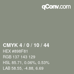 Color code: CMYK 4 / 0 / 10 / 44 | qconv.com