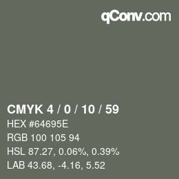 Color code: CMYK 4 / 0 / 10 / 59 | qconv.com