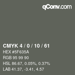 カラーコード: CMYK 4 / 0 / 10 / 61 | qconv.com