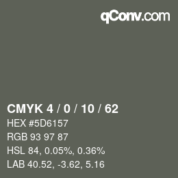 Color code: CMYK 4 / 0 / 10 / 62 | qconv.com