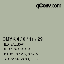 カラーコード: CMYK 4 / 0 / 11 / 29 | qconv.com