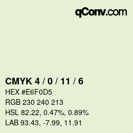 カラーコード: CMYK 4 / 0 / 11 / 6 | qconv.com