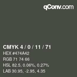 Color code: CMYK 4 / 0 / 11 / 71 | qconv.com