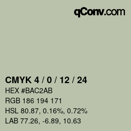 颜色代码: CMYK 4 / 0 / 12 / 24 | qconv.com