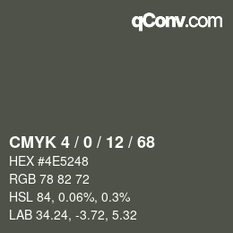 Color code: CMYK 4 / 0 / 12 / 68 | qconv.com