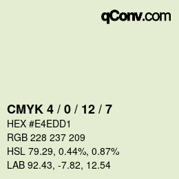 Código de color: CMYK 4 / 0 / 12 / 7 | qconv.com