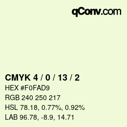 Color code: CMYK 4 / 0 / 13 / 2 | qconv.com