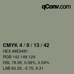 Color code: CMYK 4 / 0 / 13 / 42 | qconv.com