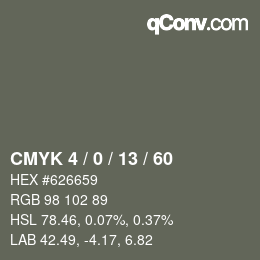 Color code: CMYK 4 / 0 / 13 / 60 | qconv.com