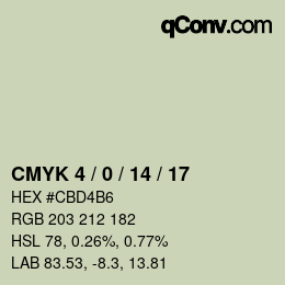 カラーコード: CMYK 4 / 0 / 14 / 17 | qconv.com