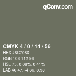 Color code: CMYK 4 / 0 / 14 / 56 | qconv.com