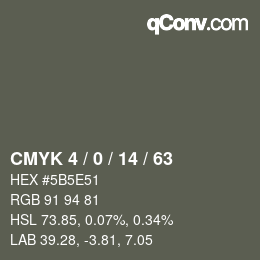 Color code: CMYK 4 / 0 / 14 / 63 | qconv.com