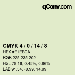 カラーコード: CMYK 4 / 0 / 14 / 8 | qconv.com