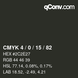 Color code: CMYK 4 / 0 / 15 / 82 | qconv.com